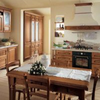 version of a light rustic kitchen interior photo