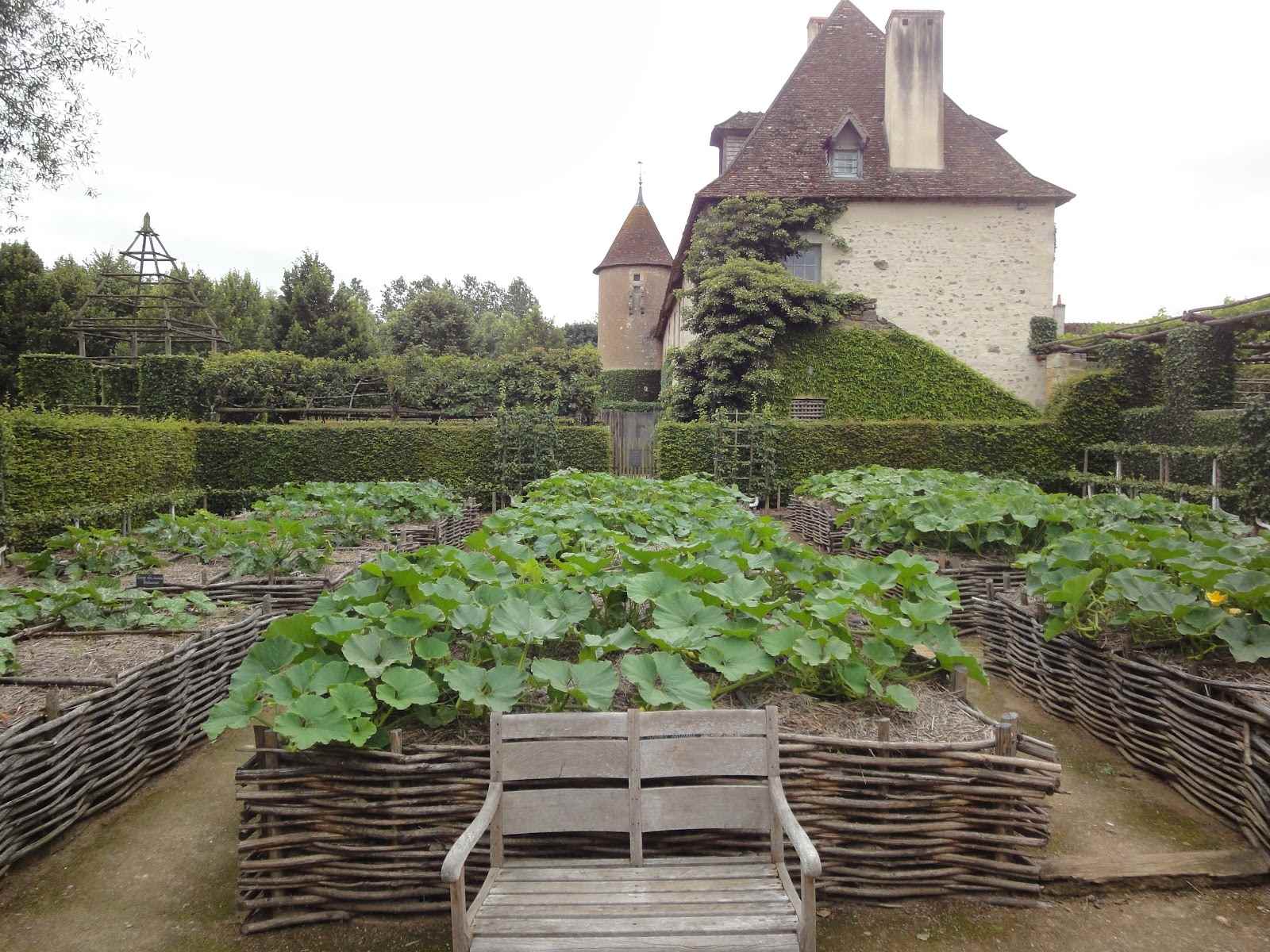 An example of a bright design of a garden in the country