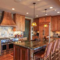 variant of a beautiful style of kitchen in a wooden house picture