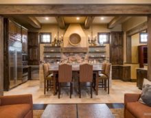 variant of a bright interior of a kitchen in a rustic style