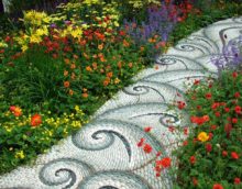 the idea of ​​applying bright garden paths photo