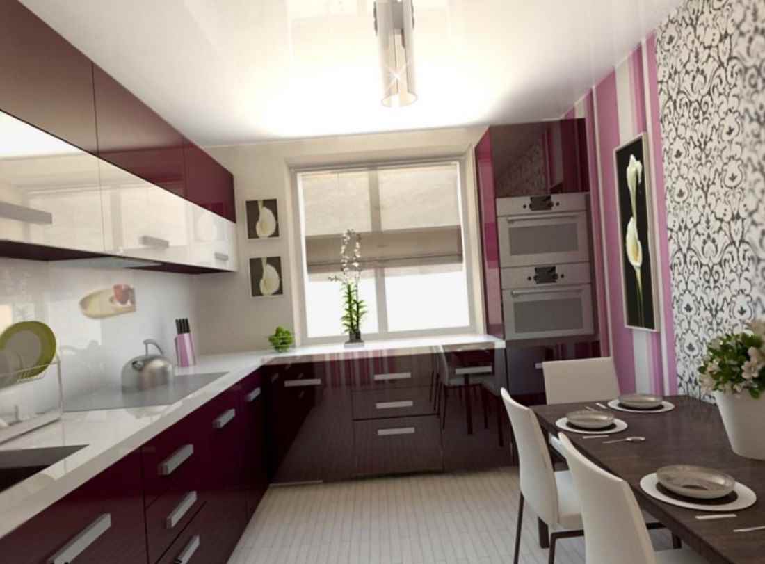 idea tentang hiasan dapur yang terang 7 sq.m