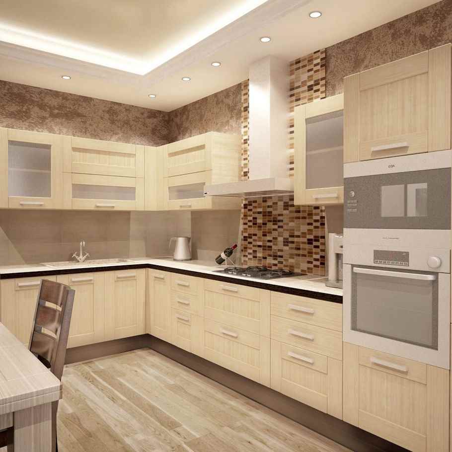 an example of a beautiful style of kitchen 12 sq.m