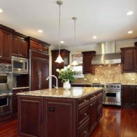 version of the unusual design of the kitchen in a country house picture