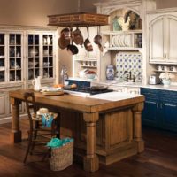 version of the unusual interior of the kitchen in a rustic style photo