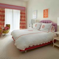 An example of a light design of a children's room for a girl photo