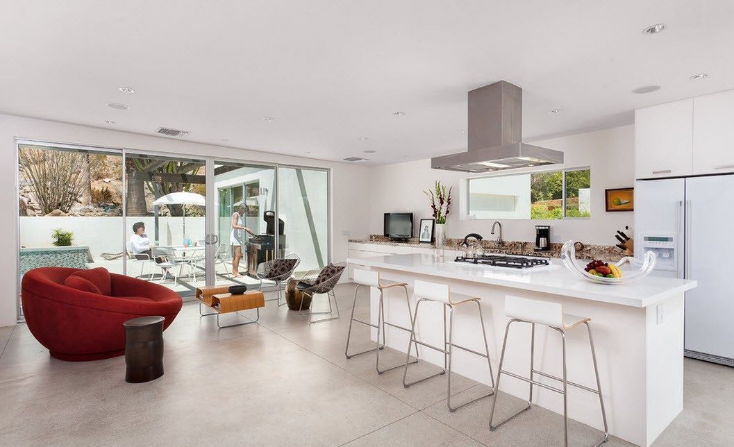 spacious kitchen dining room living room