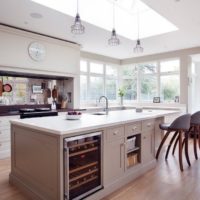 stylish kitchen dining room living room in a private house