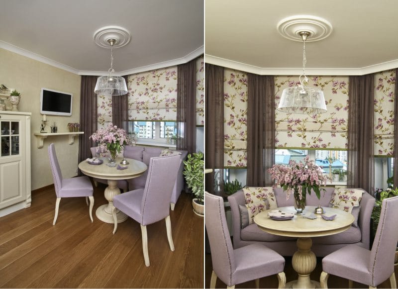 dining area in a bay window