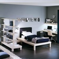 teenager bedroom with bright furniture