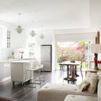 comfortable kitchen dining room living room in a private house