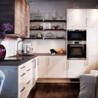 version of the bright interior of the kitchen with a gas column photo