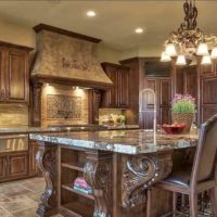 version of the bright interior of the kitchen in a classic style picture