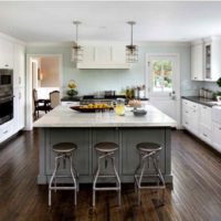 an example of a bright style of kitchen in a country house photo