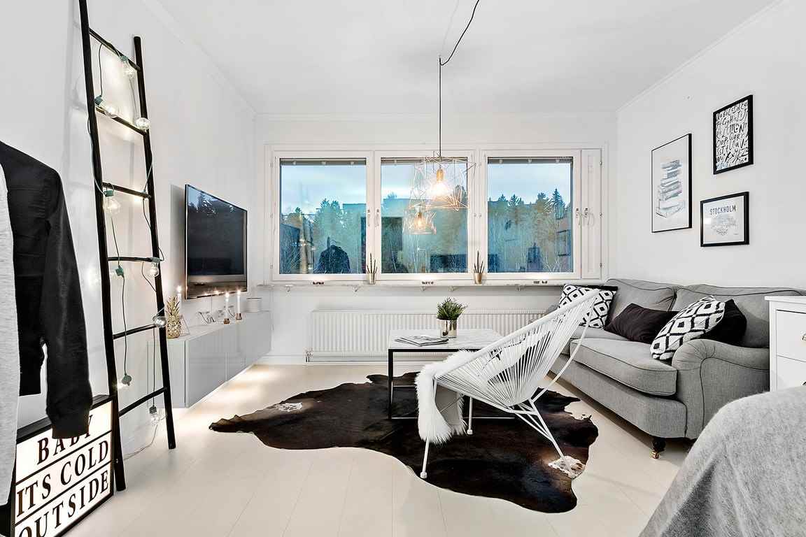 the idea of ​​using a dark Scandinavian style in the decor