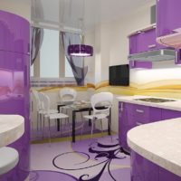 lilac kitchen design with window