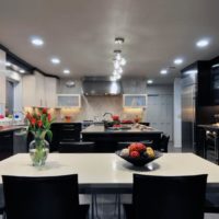 kitchen design with window black and white interior