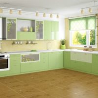 kitchen design with window and roller blinds