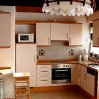 lace chandelier in the kitchen