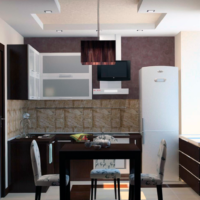 combination and design of the kitchen 6 sq m