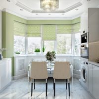 kitchen design with large windows