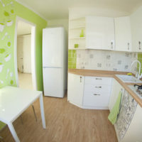 kitchen design 6 sq m green wallpaper