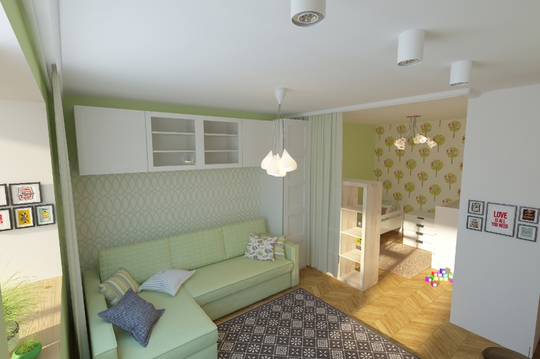 design of an apartment with a children's area