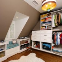 attic design in the dressing room