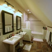 attic design in the house bathroom