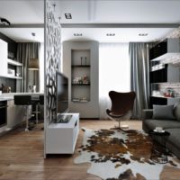 reka bentuk studio apartmen 33 m2 foto dalaman