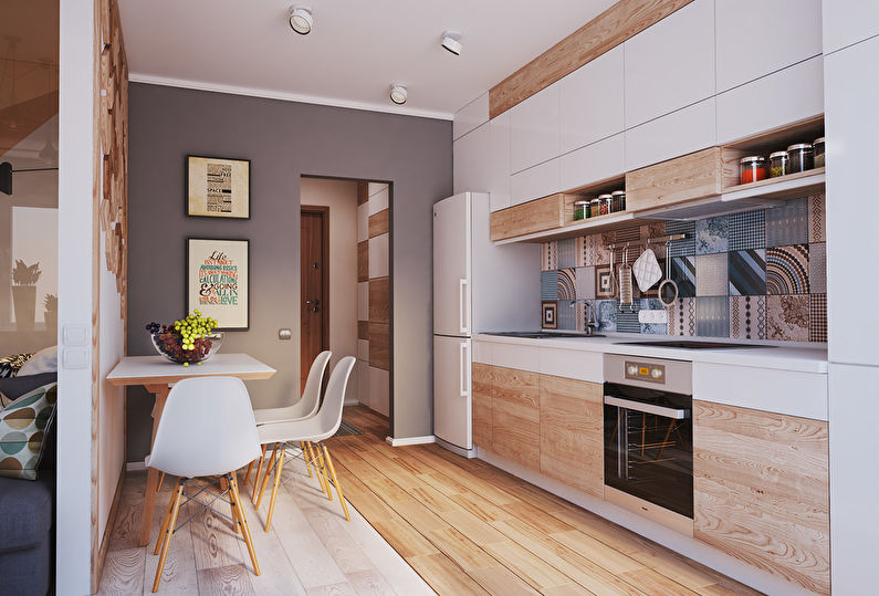 kitchen in a studio apartment