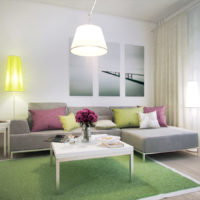 one-room apartment design 45 sq m photo