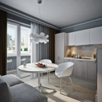 design of a studio apartment 45 sq. meters