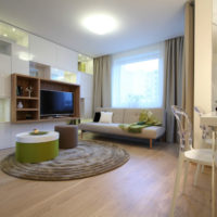 interior one-bedroom apartment 36 sq m design