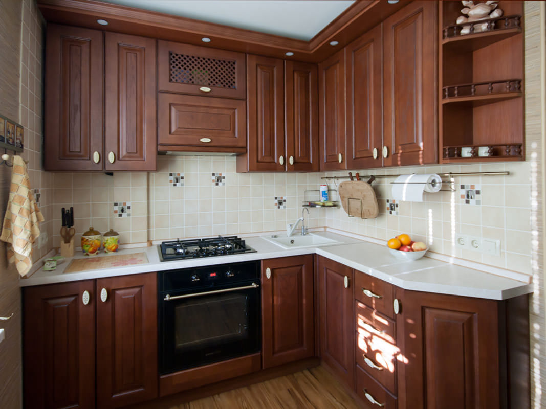 wood set in the kitchen