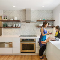 kitchen without upper cupboards decor photo