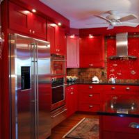 kitchen in red