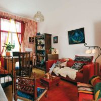 studio apartment for a family with a child interior photo