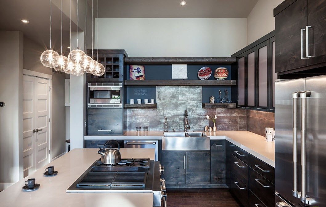 modern kitchen with tiles