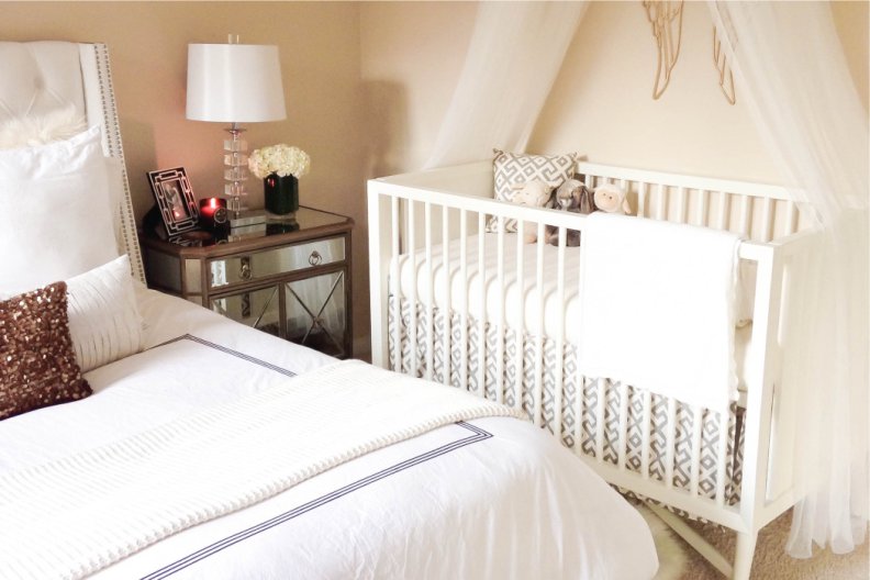 bedroom interior with crib