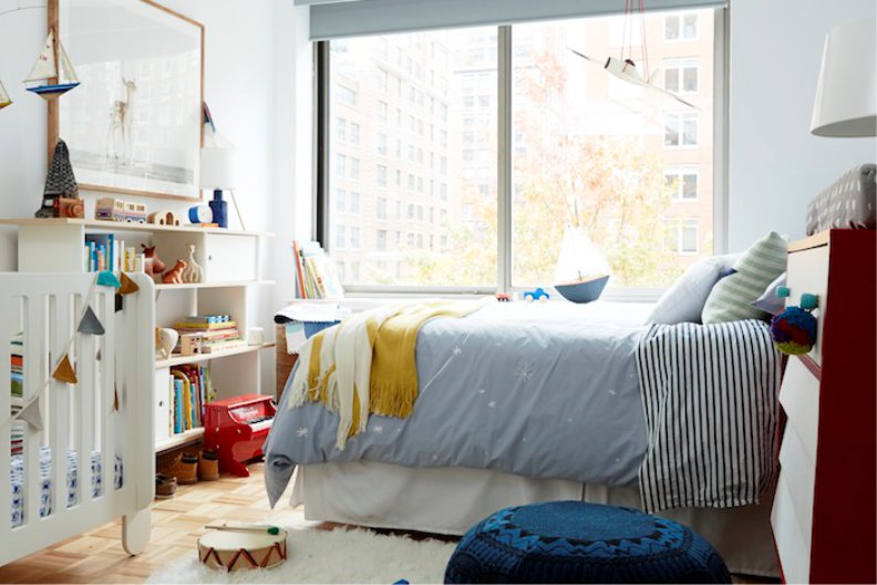 bedroom interior with crib