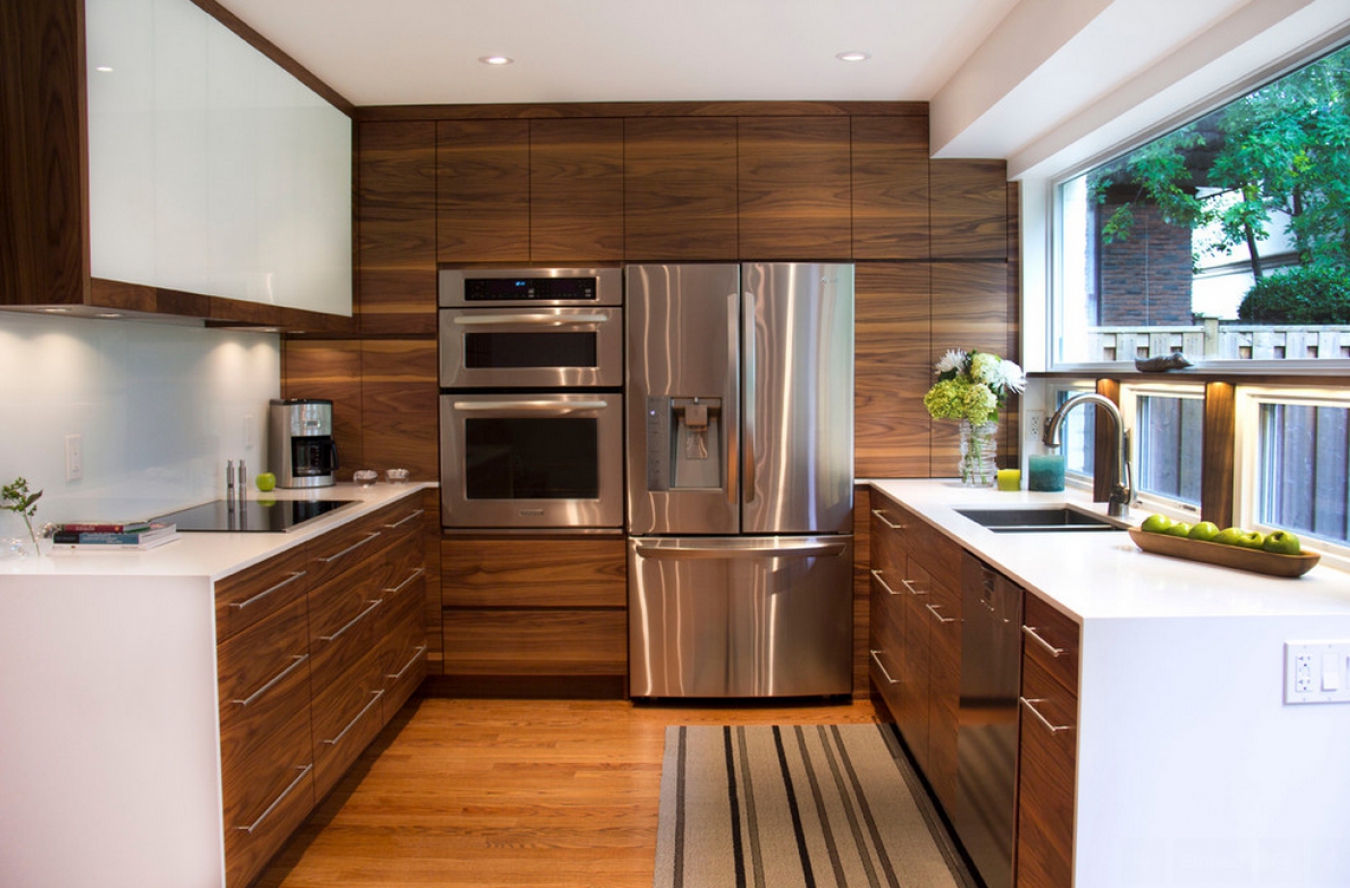 rectangular kitchen in a modern style