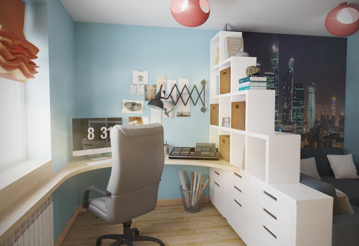 bedroom with study on the balcony