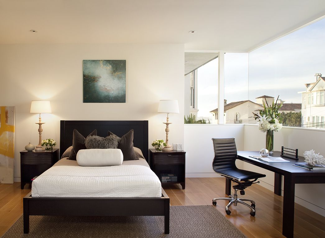 color scheme in the bedroom study