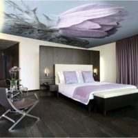 photo printing on the ceiling in the bedroom