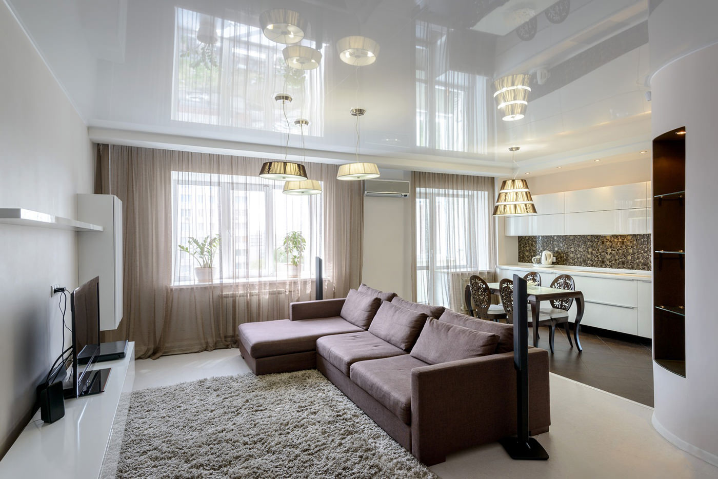 stretch ceiling in the living room