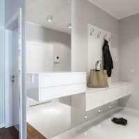 entrance hall in an apartment in a panel house light design