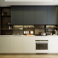 rectangular kitchen design photo