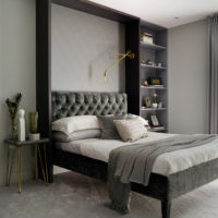 rectangular bedroom 16 sq m design photo