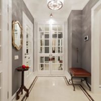 modern design of the hallway in the apartment